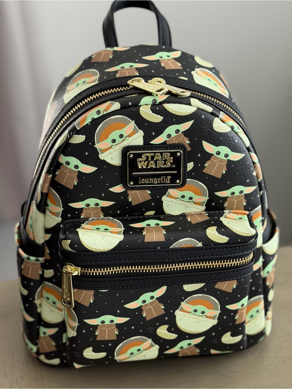 Loungefly Mandalorian Grogu Black Mini Backpack